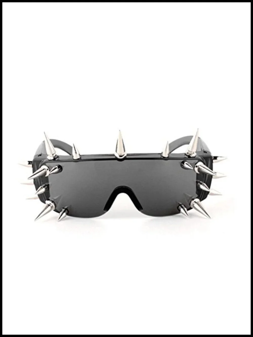 Punk Rocker Shield Sunglasses with Metal Spikes